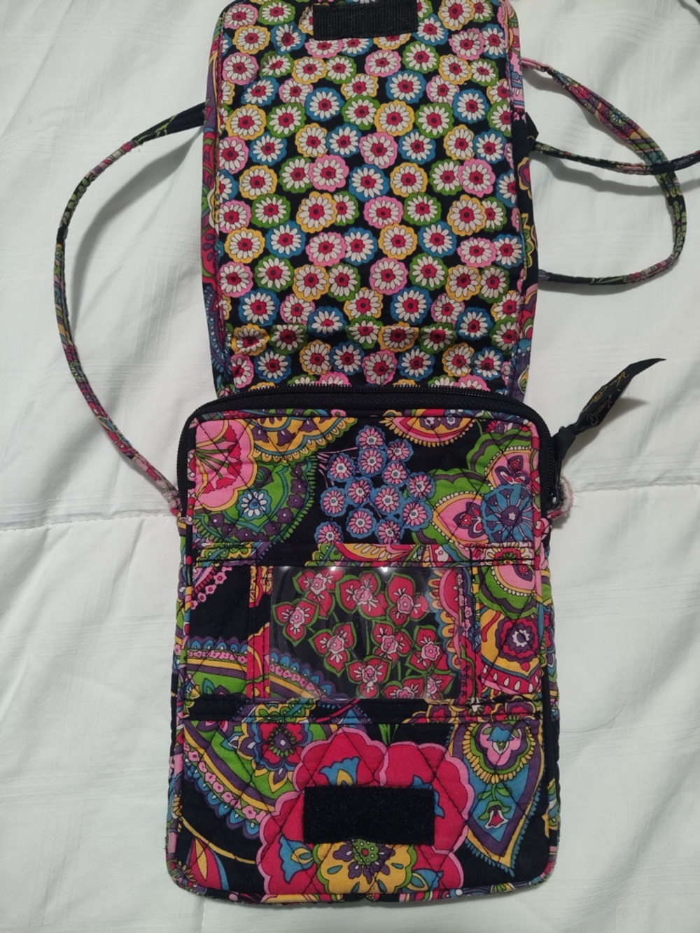Vera Bradley Quilted Backpack - Black Floral Print